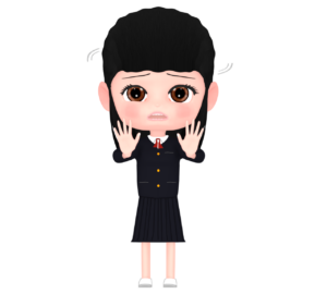 拒否をする女子学生のイラスト