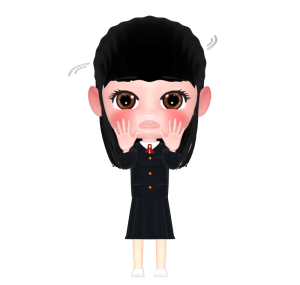 拒否する女子学生のイラスト