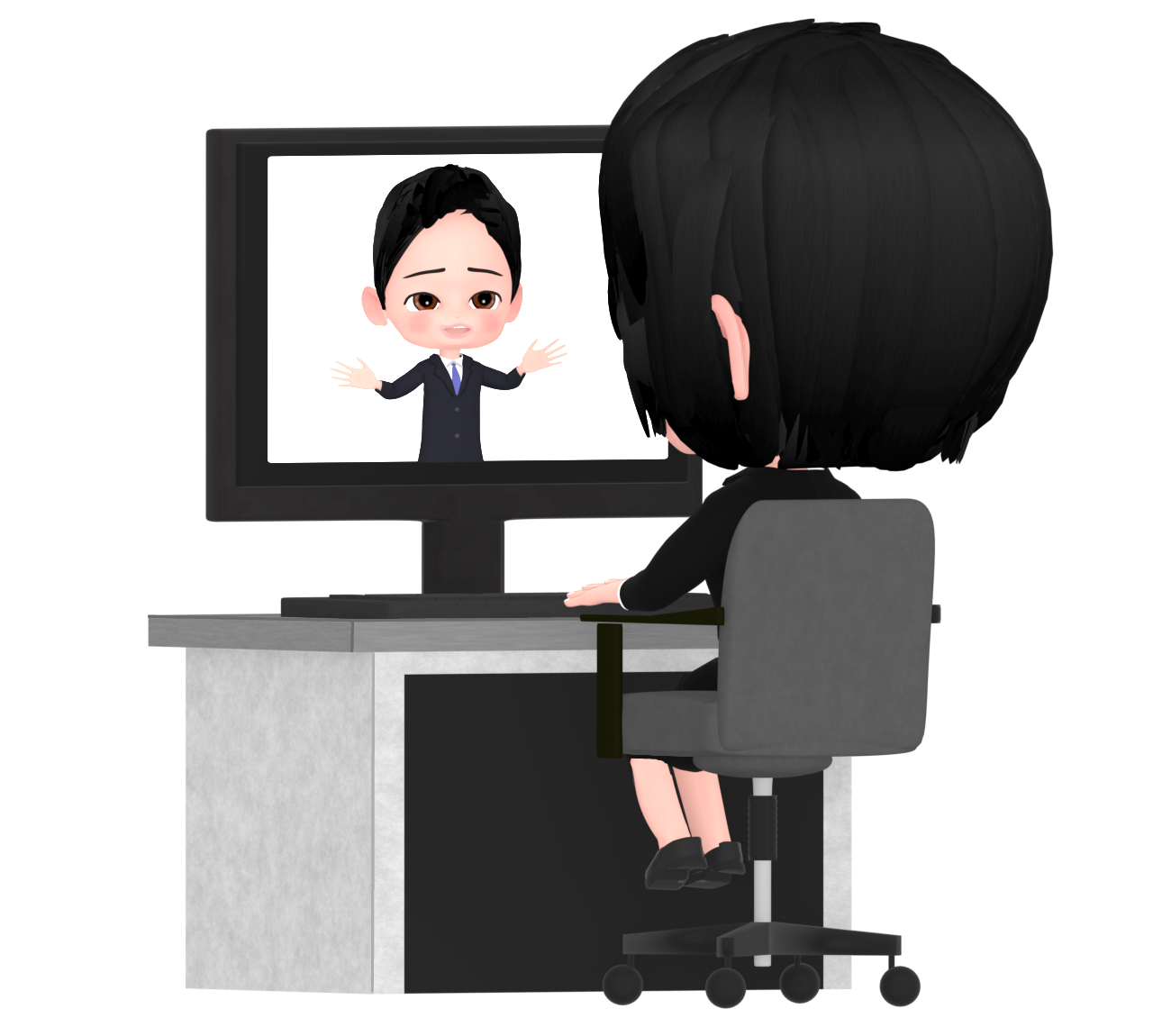 リモートワークのイラスト