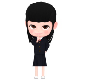 しーっ かわいい女子学生のイラスト