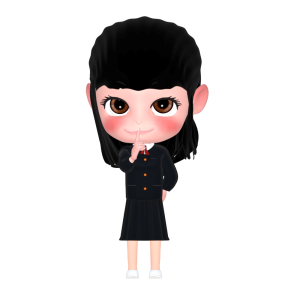 しーっ かわいい女子学生のイラスト