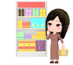 ショッピングをする女性のイラスト