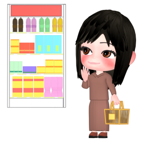ショッピングをする女の子のイラスト
