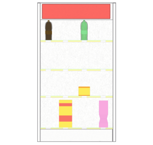 品薄の商品棚のイラスト