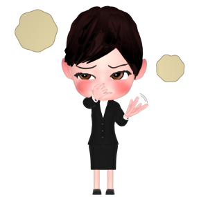 臭い匂いを嗅ぐ女性会社員のイラスト