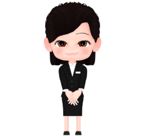 スーツを着た女性の受付のイラスト