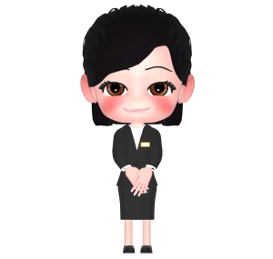 スーツを着た女性受付のイラスト