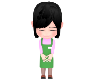 スーパー店員のお辞儀のイラスト