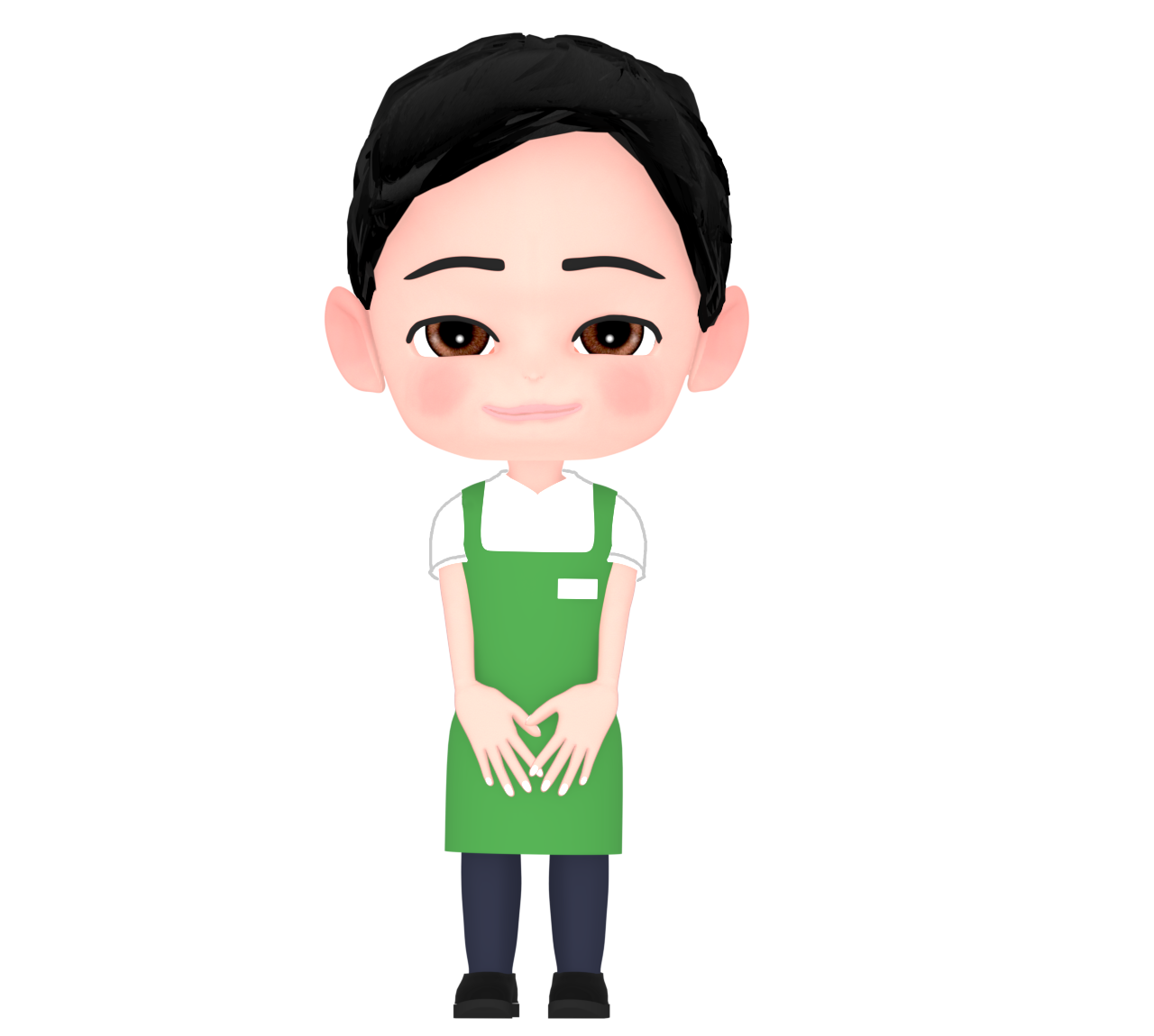 スーパーの男性店員のイラスト