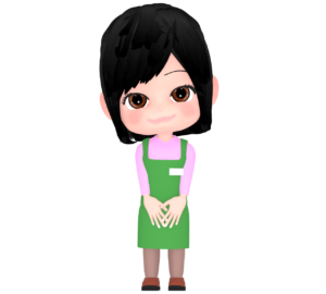 スーパーマーケットのかわいい店員のイラスト
