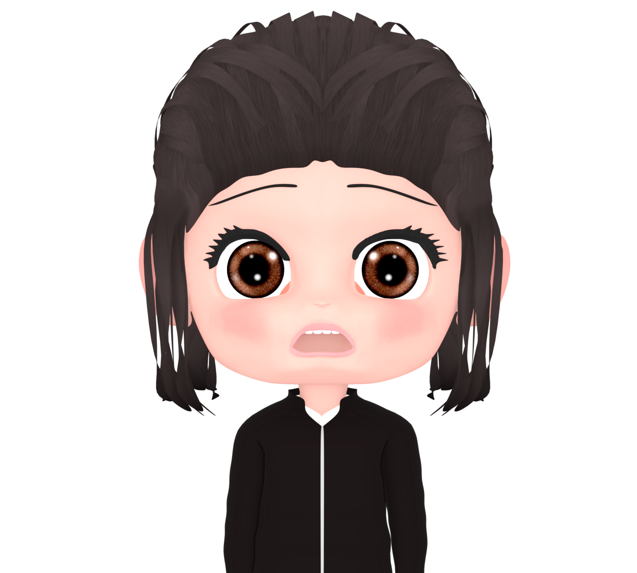 びっくり仰天をする女性のイラスト