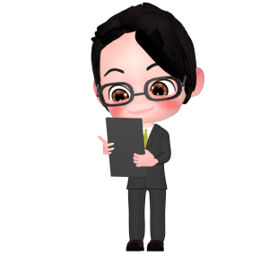 タブレットを使う男性会社員のイラスト