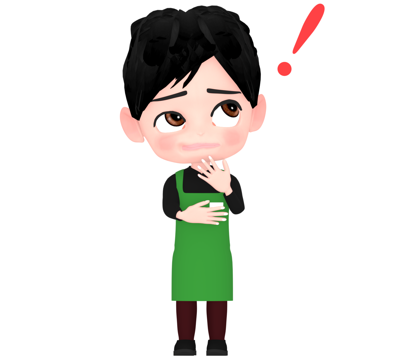 考える店員のイラスト