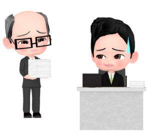 丸投げをするイラスト