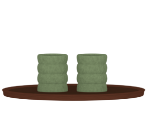 おぼんと湯呑みのイラスト