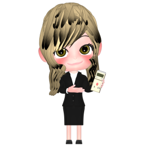 ボイスレコーダーと女性会社員のイラスト