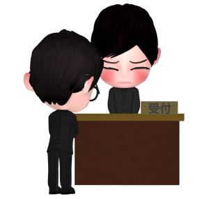 お通夜・葬式の受付のイラスト