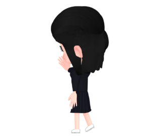 こそこそ話しの女子学生のイラスト