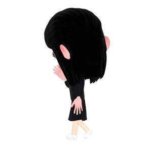 こそこそ話しの女子学生のイラスト