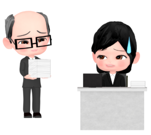仕事を丸投げする上司のイラスト