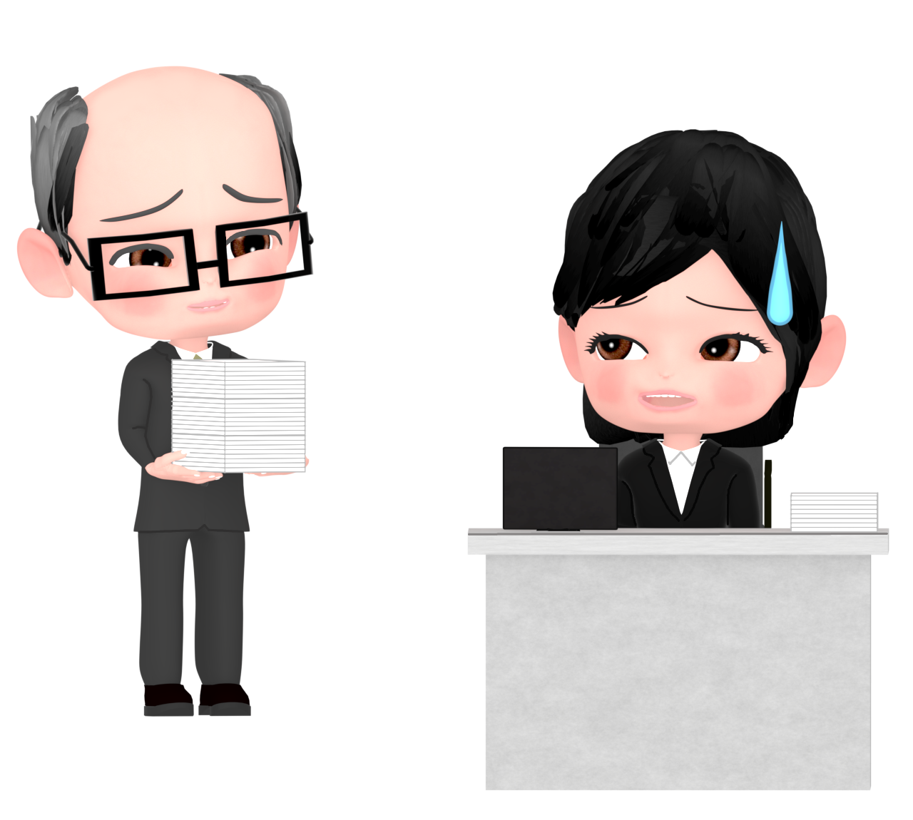 仕事を丸投げする上司のイラスト
