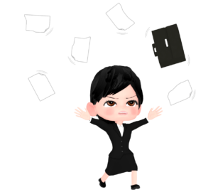 何もかも嫌になる女性会社員のイラスト