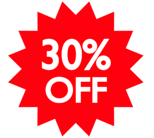 30%OFFのイラスト