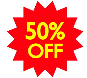 50%OFFのイラスト