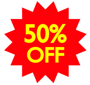 50%OFFのイラスト