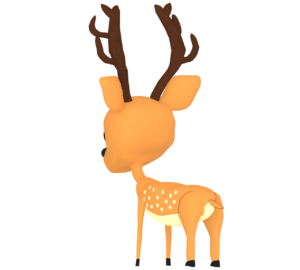 後ろ向きの鹿のイラスト