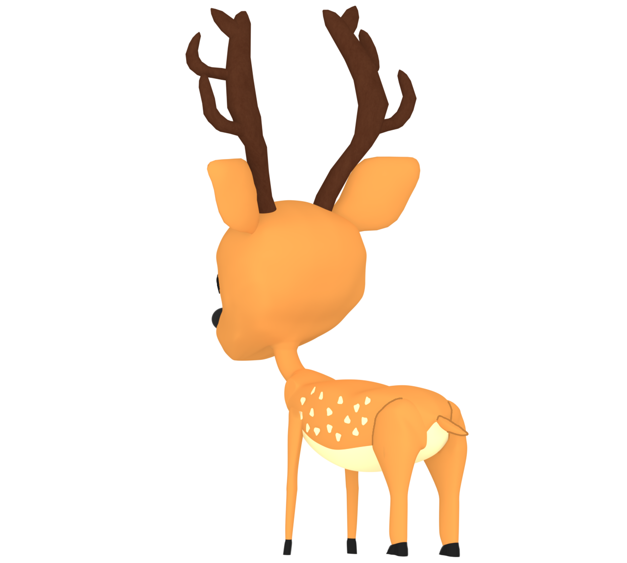 後ろ向きの鹿のイラスト