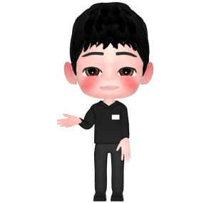 黒服で働く店員のイラスト