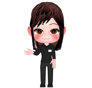 黒い制服を着る女性店員のイラスト