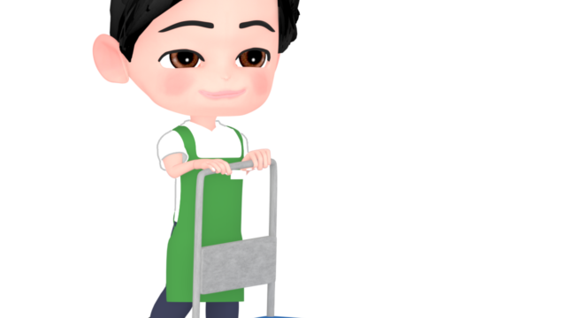 cart pushing male clerk img