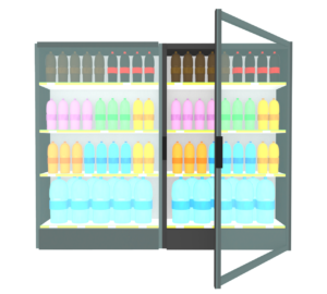 コンビニのドリンク棚のイラスト