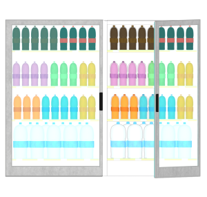 コンビニのドリンク棚のイラスト