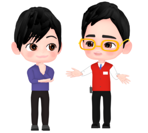 接客をする家電量販店の店員のイラスト