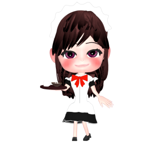 かわいいメイド喫茶の店員のイラスト