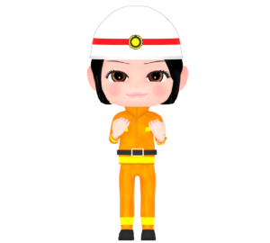 かわいいレスキュー女性隊員のイラスト