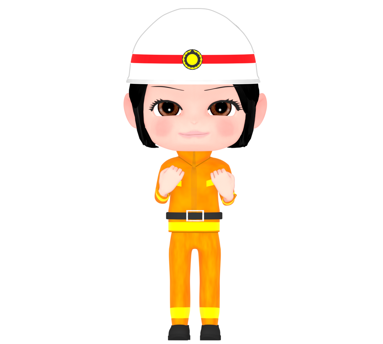 かわいいレスキュー女性隊員のイラスト