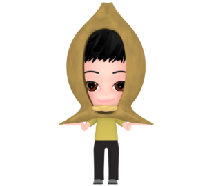 防災頭巾を被る男の子のイラスト