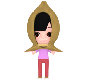 防災頭巾を被る子供のイラスト