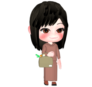 エコバッグを持つ女性のイラスト