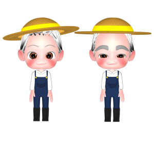 年配の農家のイラスト