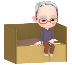 避難をする高齢者のイラスト
