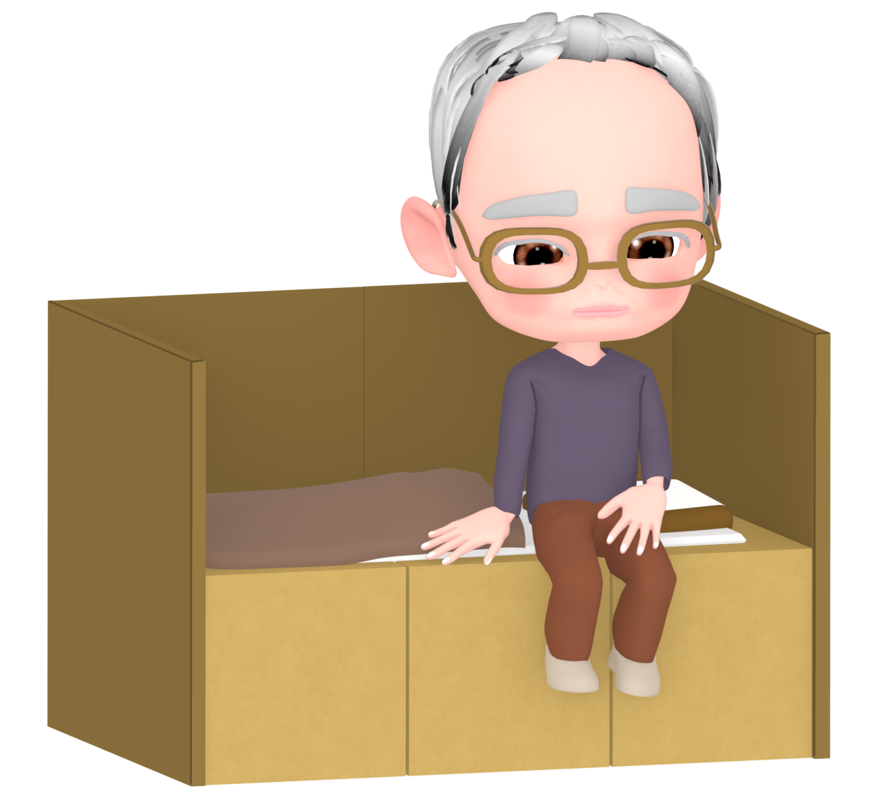 避難をする高齢者のイラスト