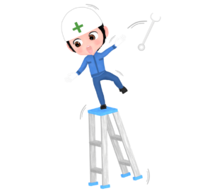 転倒をする労働災害のイラスト