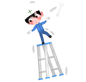 転倒する労働災害のイラスト