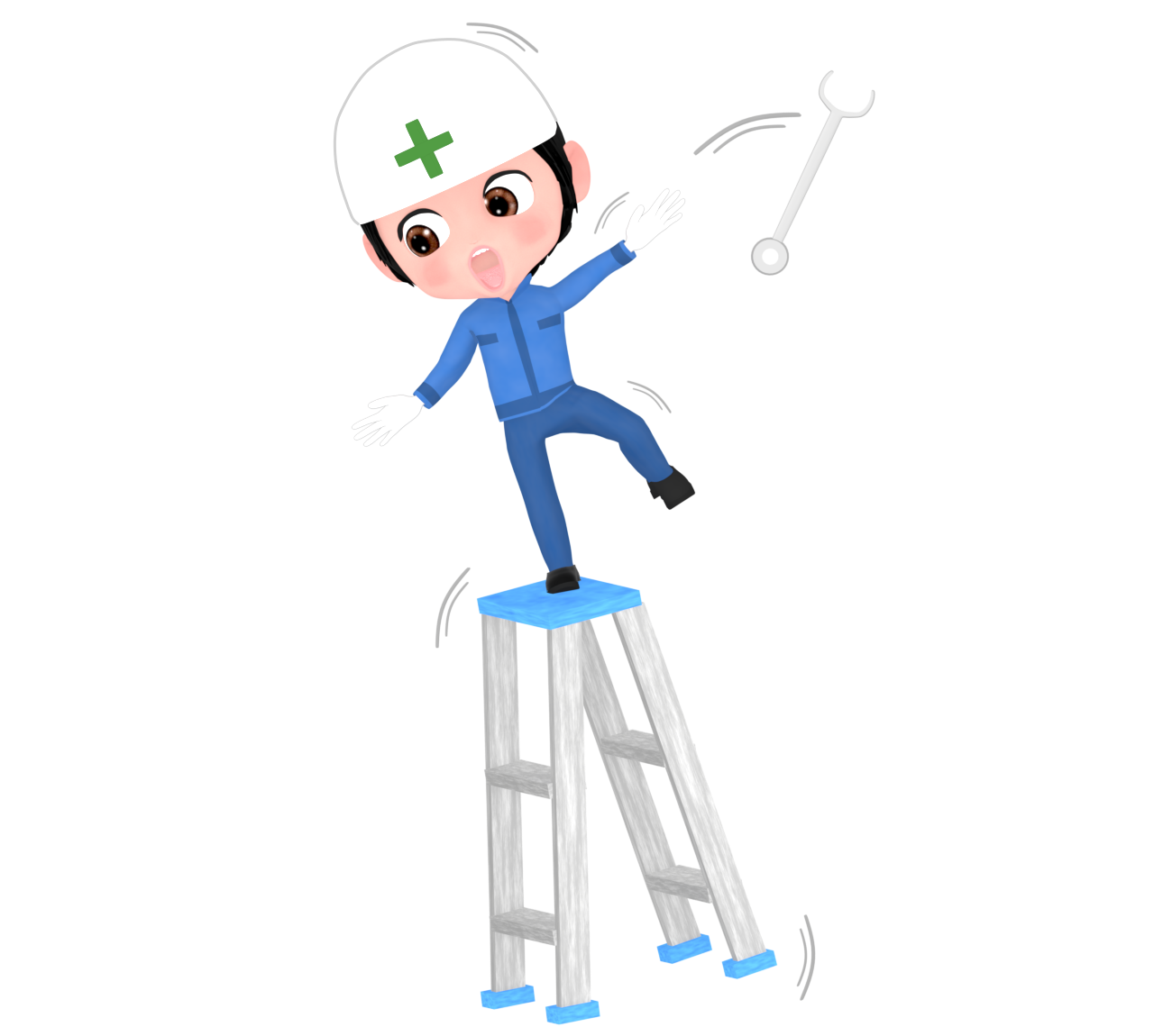 転倒をする労働災害のイラスト