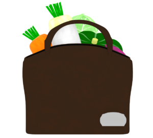 食品が入ったエコバッグのイラスト